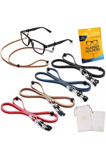Cordon de support de lunettes - Cuir écologique de qualité supérieure - Chaîne de support de lunettes - Cordon de lunettes - 