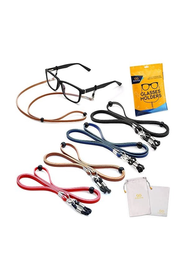 Cordon de support de lunettes - Cuir écologique de qualité supérieure - Chaîne de support de lunettes - Cordon de lunettes - 