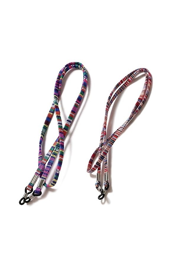 XIAOJING0 2 Pcs Universel Cordon pour Lunettes,Attache Lunettes Femme, Anti-dérapantes Sangle de Lunettes, Chaine Lunettes 2 