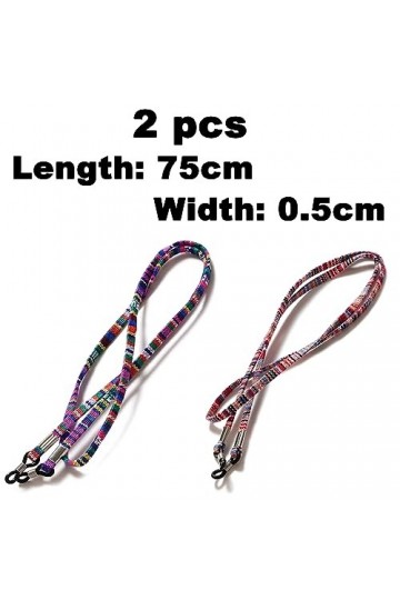 XIAOJING0 2 Pcs Universel Cordon pour Lunettes,Attache Lunettes Femme, Anti-dérapantes Sangle de Lunettes, Chaine Lunettes 2 