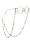 TEAMER Mode Coloré Chaîne de Lunettes de Soleil Sangle de Lunettes de Soleil Porte-Lunettes Cristal Déclaration Perlée Lectur