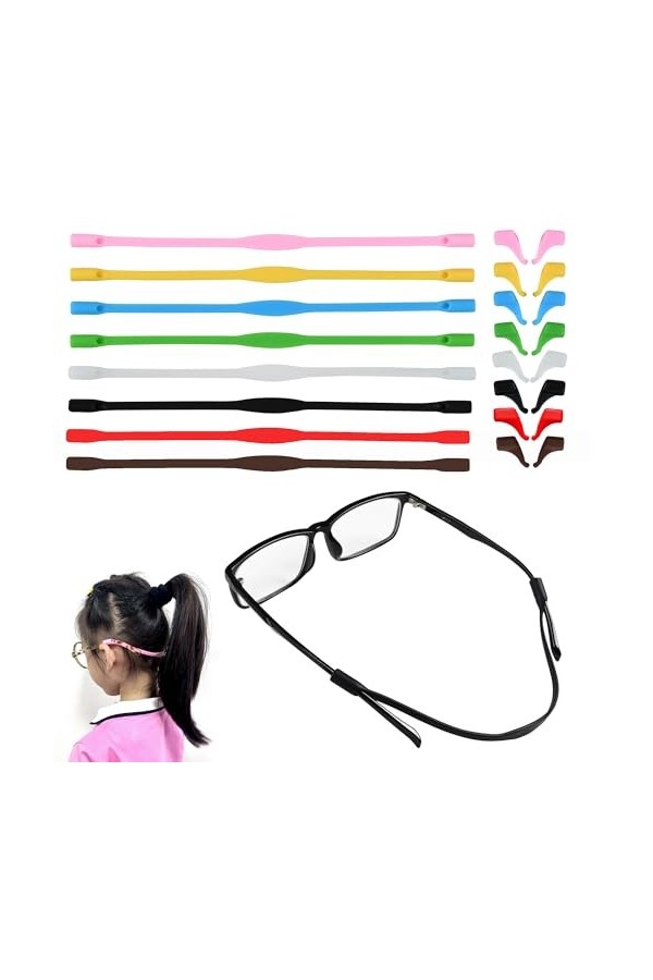 MOLDERP Sangles de lunettes – Support de sangle de lunettes de sport pour enfants et adultes, support de fixation de lunettes