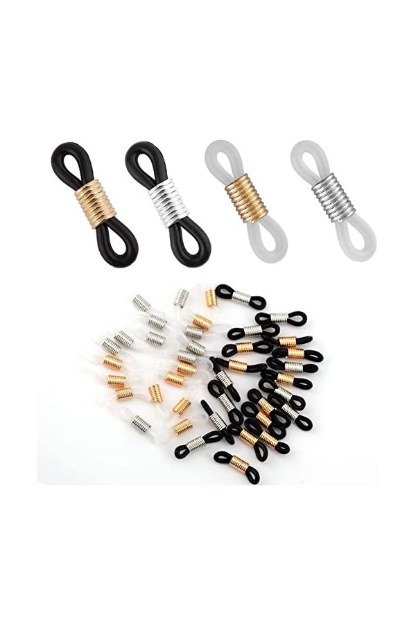 LUTER 40 Pièces Attache Lunette de Chaînes de Lunettes Réglables Extrémités, Longue Chaîne Réglable Porte-sangle Extrémités C