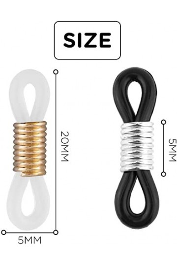 LUTER 40 Pièces Attache Lunette de Chaînes de Lunettes Réglables Extrémités, Longue Chaîne Réglable Porte-sangle Extrémités C