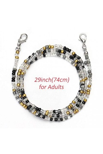 Hollosport Lot de 2/5 colliers avec perles pour adultes et enfants avec clips autour du cou - - Medium