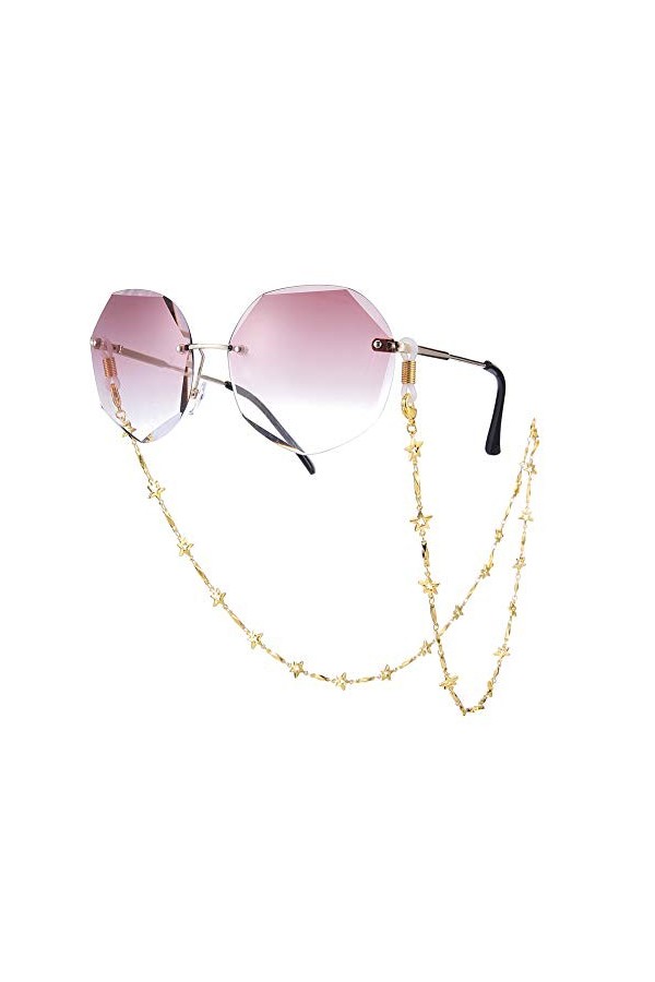 TEAMER Chaîne de Lunettes de Soleil en Forme de Chaîne de Lunettes de Soleil à Cinq Branches（Blanch）