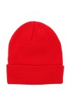 Bonnet Homme ou Femme Rouge - Bonnet Hiver Basic en Maille sans Pompon - 100% Acrylique - avec ou sans Revers - Modèle Simple