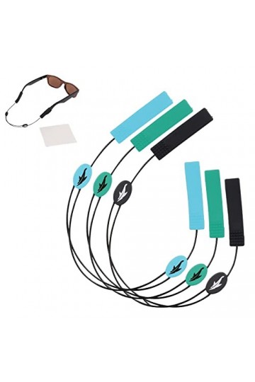 Lot de 3 sangles de lunettes réglables couleur requin – Sangle de lunettes sans queue – Support de cordon de lunettes – Ave
