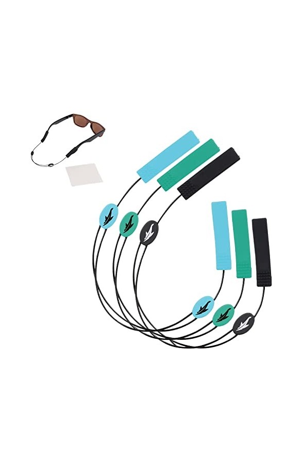Lot de 3 sangles de lunettes réglables couleur requin – Sangle de lunettes sans queue – Support de cordon de lunettes – Ave
