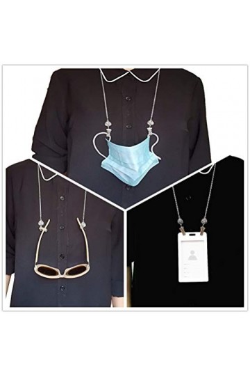 Mimimelon Chaîne De Lunettes Gravier Collier Sangle Cordon De Lunettes De Soleil Pour Lire- rond blanc + coeur gris 