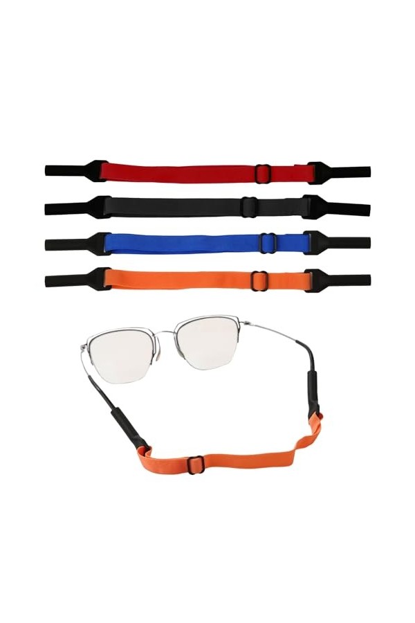 4 Pièces de Sangles de Lunettes Réglables, Sangle de Lunettes Universelle en Silicone pour Lunettes de Soleil pour Hommes Fem