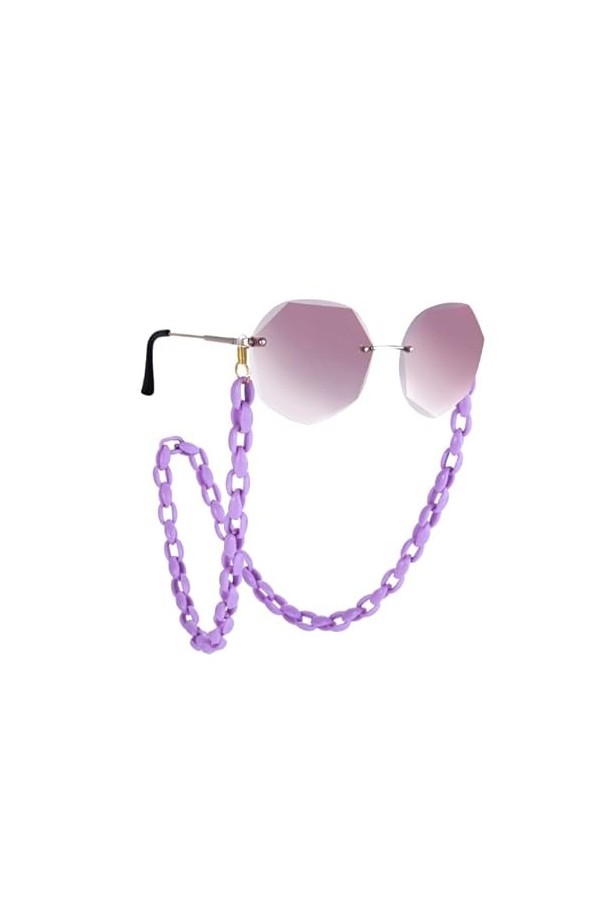 Euavan Lunettes de masque de visage tendance en acrylique multifonction avec clip pour femme - bleu - Taille M