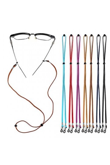 Chaîne de Lunettes 8PC Lunettes de Cuir PU Corde Lunettes Cordon Cordon Garder Corde tressée Multicolore Lunettes de Vue Chaî