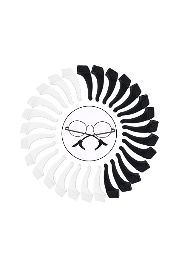 DIVINA VITAE 14 Paires Lunettes Clips Doreille Lunettes Coussinets Doreille Empêcher Les Lunettes de Glisser Miroir Anti Dé