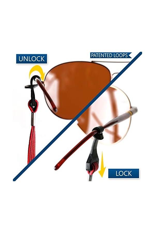 SIGONNA Sangles de support pour lunettes – Sangle de lunettes de soleil de sport pour homme et femme – Supports de lunettes a