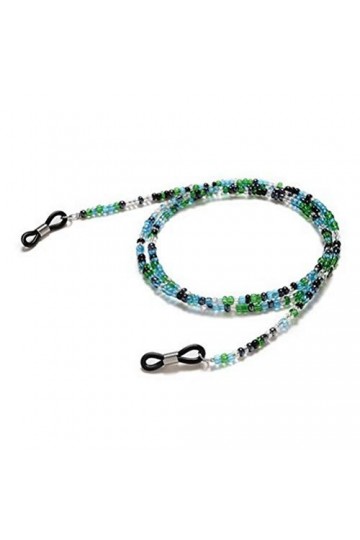 nuoshen Chaîne de lunettes en perles - Cordon antidérapant pour lunettes de soleil, Vert, 75 cm