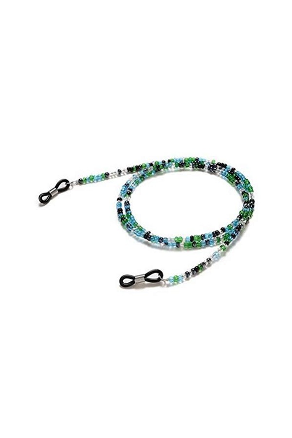 nuoshen Chaîne de lunettes en perles - Cordon antidérapant pour lunettes de soleil, Vert, 75 cm