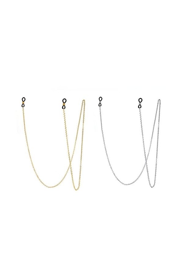 Chaîne de lunettes de soleil, cordon de lunettes en métal et acier inoxydable, Medium, Autres pierres précieuses