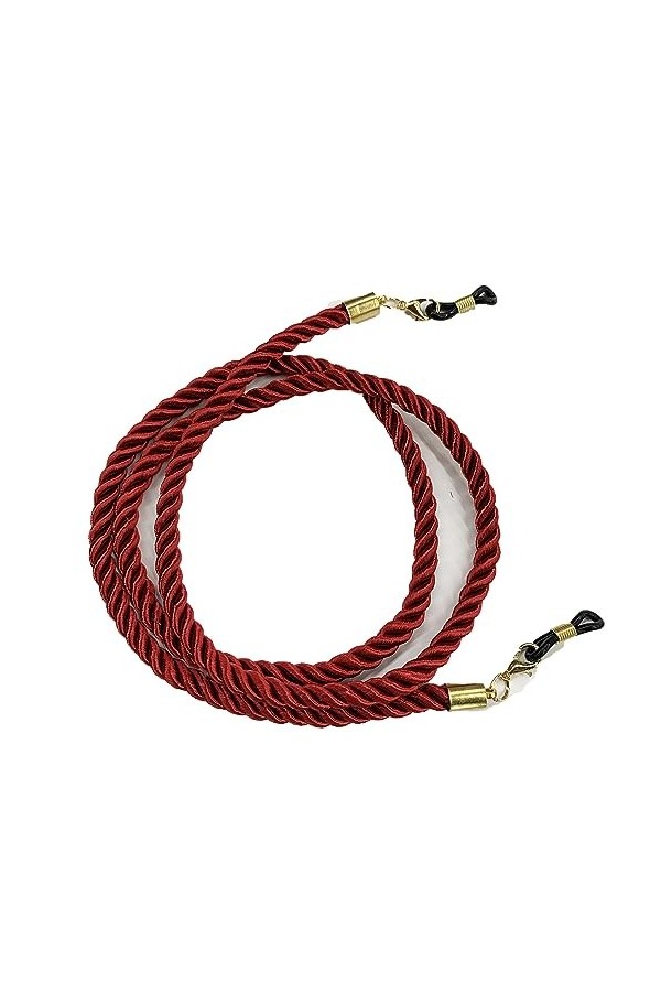 xmf Chaîne de lunettes de soleil, cordon de lunettes antidérapant, cordon léger de tour de cou de 78 cm, Rouge, taille unique