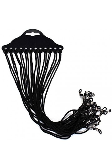 Générique Durable Processed12 Pcs/Lot Lunettes en Nylon Noir Cordon Cordon Porte-Lunettes de Soleil pour Tavel Lunettes Cordo