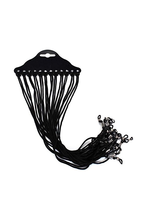 Générique Durable Processed12 Pcs/Lot Lunettes en Nylon Noir Cordon Cordon Porte-Lunettes de Soleil pour Tavel Lunettes Cordo