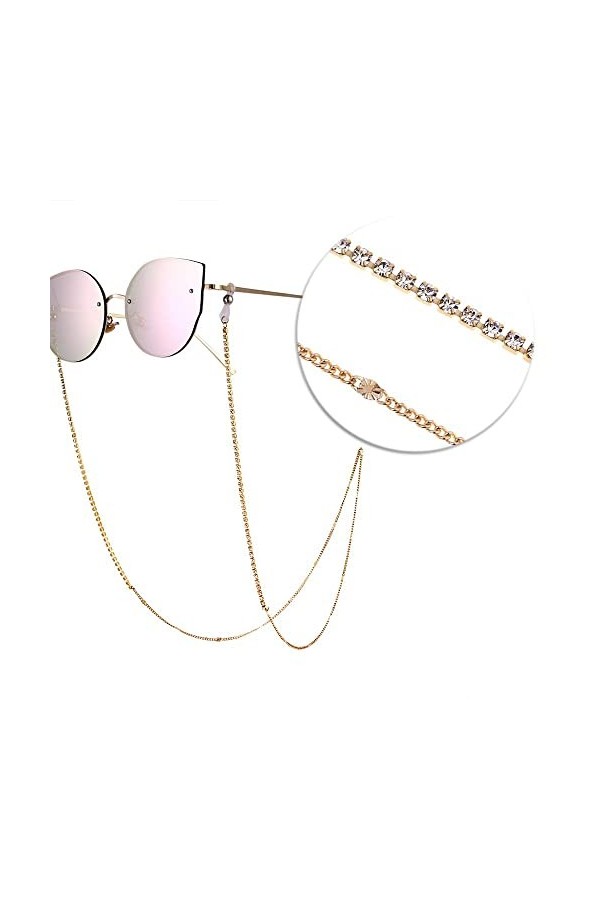 Générique OL Style Zircon cristal chaîne pour lunettes lanière rétro lunettes chaînes mode femmes lunettes de soleil sangles 