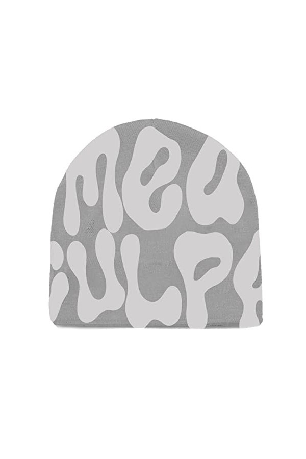 Elnuqok Bonnet dhiver tricoté sans fil pour femme - Bonnet dhiver chaud en tricot, Blanc et bleu, Taille unique