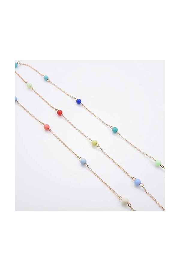 Générique Longe pour Lunettes Perles colorées Lunettes chaîne Lunettes de Mode Sangle Lunettes de Soleil Cordons Lunettes déc