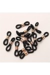 Générique 20 pièces or/argent cordon de lanière réglable connecteurs en caoutchouc sangle oeillets pour lunettes transparente