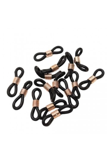 Générique 20 pièces or/argent cordon de lanière réglable connecteurs en caoutchouc sangle oeillets pour lunettes transparente