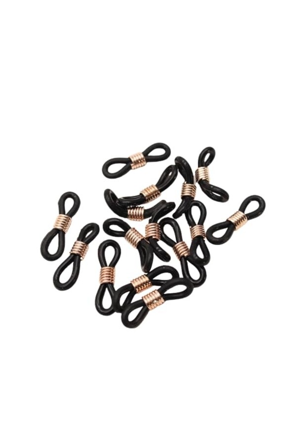 Générique 20 pièces or/argent cordon de lanière réglable connecteurs en caoutchouc sangle oeillets pour lunettes transparente