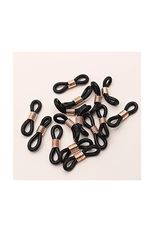 Générique 20 pièces or/argent cordon de lanière réglable connecteurs en caoutchouc sangle oeillets pour lunettes transparente