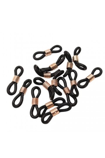 Générique 20 pièces or/argent cordon de lanière réglable connecteurs en caoutchouc sangle oeillets pour lunettes transparente