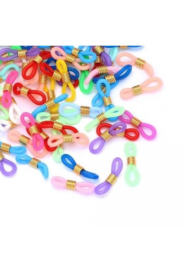 Générique 50 pcs Lunettes chaîne Silicone Caoutchouc Anneau antidérapant Bricolage connecteur Fournisseur Sangle Oeillets Cor