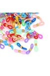 Générique 50 pcs Lunettes chaîne Silicone Caoutchouc Anneau antidérapant Bricolage connecteur Fournisseur Sangle Oeillets Cor