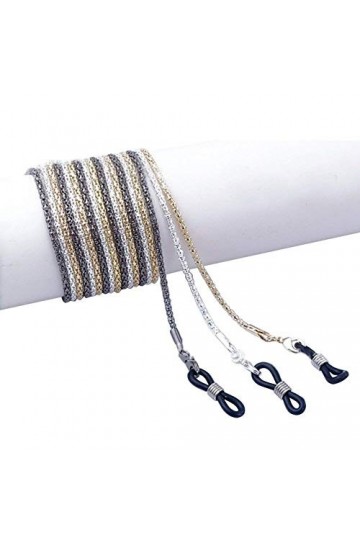 JIHUOO 3 Pièces Antidérapant Métal Chaîne de Lunettes Cordon Lunettes Corde à Lunettes de Soleil
