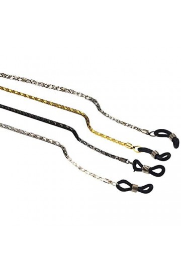 JIHUOO 3 Pièces Antidérapant Métal Chaîne de Lunettes Cordon Lunettes Corde à Lunettes de Soleil