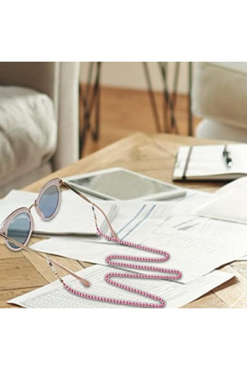 Tytlyworth Lunettes perlée | Chaînes Couverture Visage Mo| Chaînes décoratives Corà Lunettes pour Femme, Cordon Lunettes anti