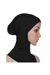 Bonnet sous-hijab pour femme islamique - couvre la tête, le cou et le torse Taille unique Noir