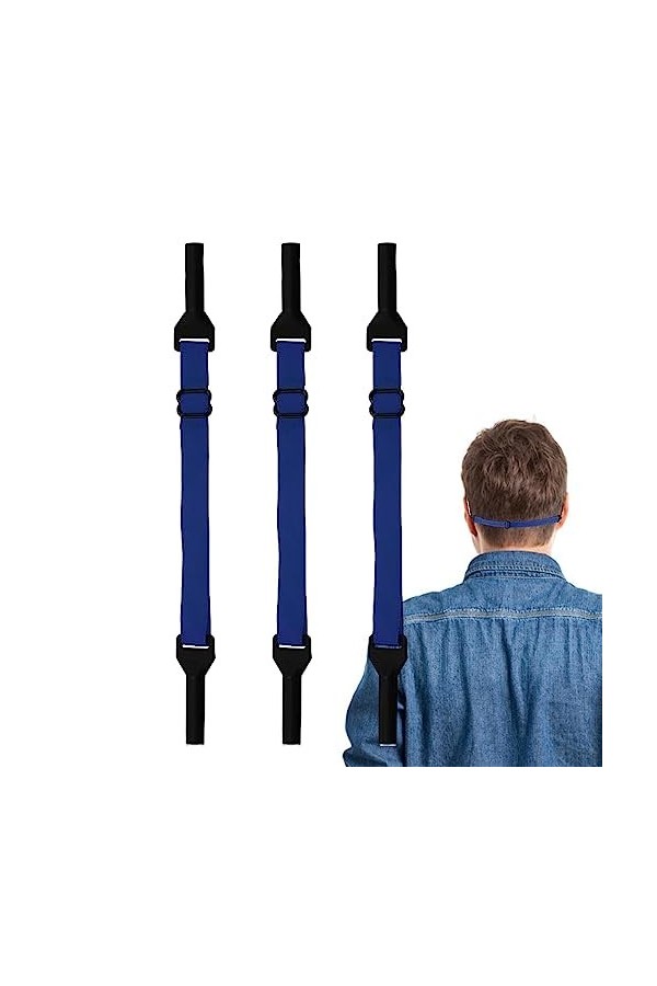 cypreason Lunettes Strap Sports, 3 attaches lunettes en corsans queue, Sangle retenue lunettes soleil souple, support chaîne 