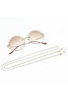 JIHUOO Chaîne de lunettes en métal avec perles - Cordon de retenue pour lunettes de soleil élégant