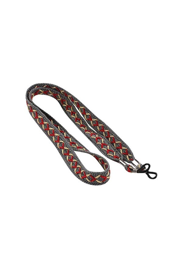 MJGkhiy Chaîne pour lunettes de soleil - Cordon de serrage - Perles - Support pour lunettes de lecture - Gris - Taille unique