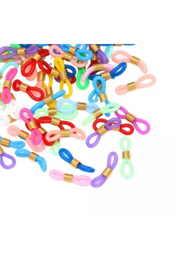 Générique 50 pcs lunettes chaîne Silicone caoutchouc anneau antidérapant bricolage connecteur fournisseur sangle oeillets cor
