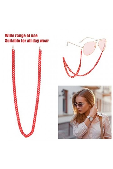 01 02 015 Chaîne de Support de Couverture de Visage, Nouvelle chaîne de Lunettes Unique Acrylique Anti-Chute pour Les Femmes 