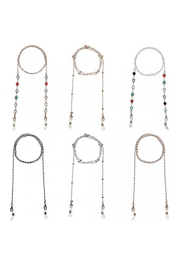 Chaîne pour lunettes pour femme - 6 pièces - Chaîne à lunettes - Chaîne de masque - Chaîne élégante - Support de lunettes mod