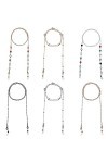 Chaîne pour lunettes pour femme - 6 pièces - Chaîne à lunettes - Chaîne de masque - Chaîne élégante - Support de lunettes mod