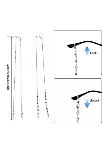 Chaîne pour lunettes pour femme - 6 pièces - Chaîne à lunettes - Chaîne de masque - Chaîne élégante - Support de lunettes mod