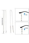 Chaîne pour lunettes pour femme - 6 pièces - Chaîne à lunettes - Chaîne de masque - Chaîne élégante - Support de lunettes mod