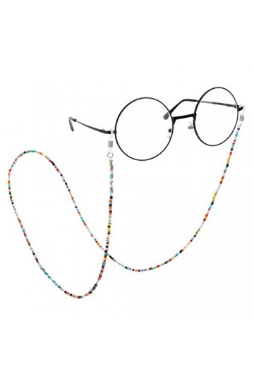 WLLHYF Chaîne de lunettes de perles colorées pour masque et lunettes de soleil pour femme, coloré, taille unique