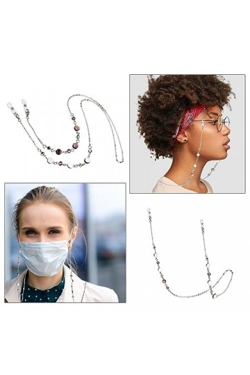 KALIONE Chaînes de lunettes pour femmes, porte-lunettes, chaîne de lunettes, support de sangle de lunettes à col rond, lunett